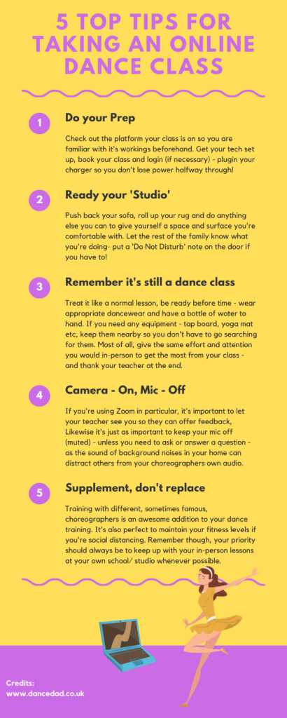 tips for online dance classes