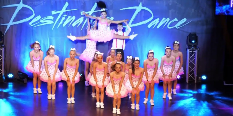 Dancers on stage at Destination Dance